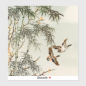 鳥の竹アジアの日本のヴィンテージ シール (シート)