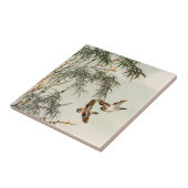 鳥の竹アジアの日本のヴィンテージ タイル (側面)