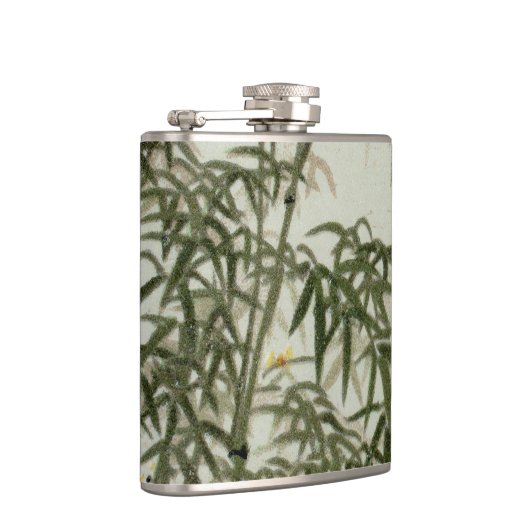 鳥の竹アジアの日本のヴィンテージ フラスク (右)