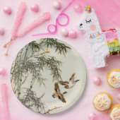 鳥の竹アジアの日本のヴィンテージ ペーパープレート (パーティー)