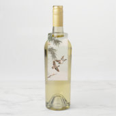 鳥の竹アジアの日本のヴィンテージ ボトルネックタグ (ボトル)