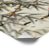 鳥の竹アジアの日本のヴィンテージ ポスター (コーナー)