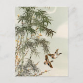 鳥の竹アジアの日本のヴィンテージ ポストカード (正面)