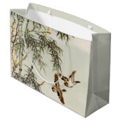 鳥の竹アジアの日本のヴィンテージ ラージペーパーバッグ (裏面アングル)