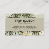 鳥の竹アジアの日本のヴィンテージ 名刺 (裏面)