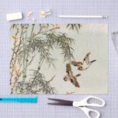 鳥の竹アジアの日本のヴィンテージ 薄葉紙 (クラフト)