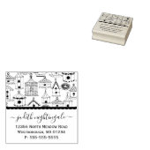 鳥の素朴家が自分の差出人住所を作成 ラバースタンプ (押印)