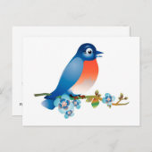 鳥の結婚テーマ日付のカー結婚ドを保存 案内ポストカード (正面/裏面)