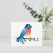 鳥の結婚テーマ日付のカー結婚ドを保存 案内ポストカード (スタンド正面)