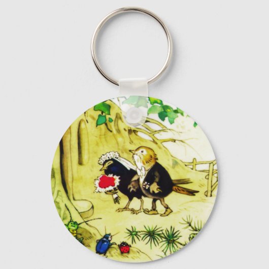 鳥の結婚式 キーホルダー (正面)