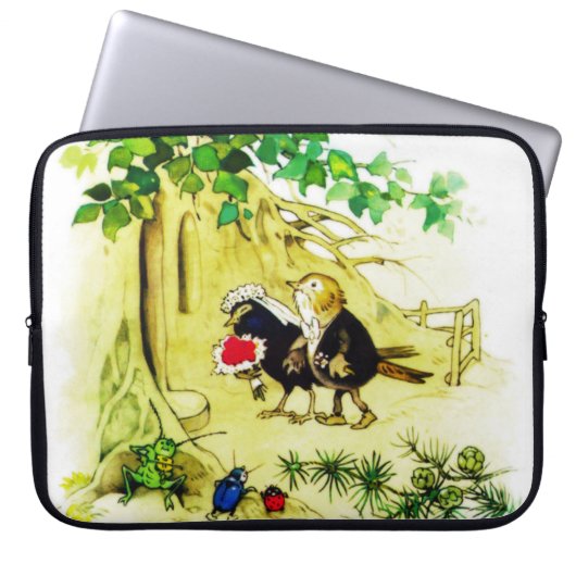 鳥の結婚式 ラップトップスリーブ (正面)