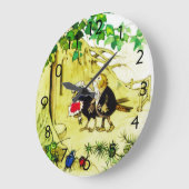 鳥の結婚式 ラージ壁時計 (傾斜)