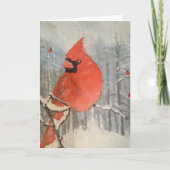 鳥の給餌器で私の番を待っている サンキューカード (正面)