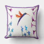 鳥の絵画フローラ クッション (正面)