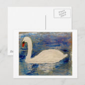 鳥の絵画白鳥の反射 ポストカード (正面/裏面)