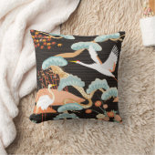 鳥の継ぎ目のない模様。鶴。ヘロン。日本 クッション (ブランケット)