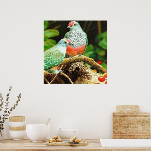 鳥の緑 ポスター (キッチン)