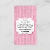 鳥の編み物針かぎ針の名刺 名刺 (裏面)