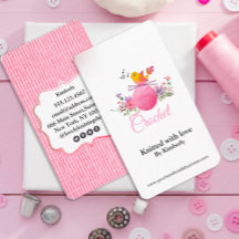 鳥の編み物針かぎ針の名刺