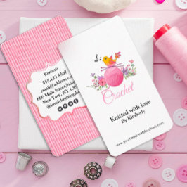 鳥の編み物針かぎ針の名刺 名刺