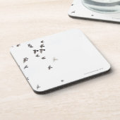 鳥の群は空で飛んでいます コースター (左側)