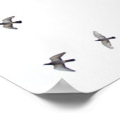 鳥の群れが飛んでいる空にいる ポスター (角)