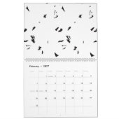 鳥の群れの白黒の写真 カレンダー (2月 2027)