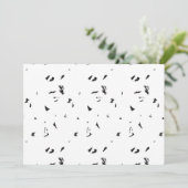 鳥の群れの白黒の写真 サンキューカード (スタンド正面)