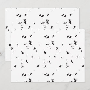 鳥の群れの白黒の写真 サンキューカード
