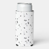 鳥の群れの白黒の写真 スリム缶クーラー (Seltzer正面)