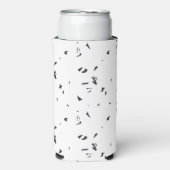 鳥の群れの白黒の写真 スリム缶クーラー (Seltzer正面)
