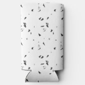 鳥の群れの白黒の写真 スリム缶クーラー (裏面)