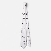 鳥の群れの白黒の写真 ネクタイ (正面)