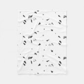 鳥の群れの白黒の写真 フリースブランケット (正面)