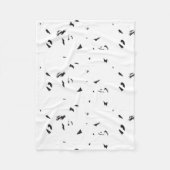 鳥の群れの白黒の写真 フリースブランケット (正面)