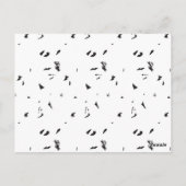 鳥の群れの白黒の写真 ポストカード (裏面)