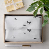 鳥の群れの白黒の写真 薄葉紙 (ギフト)