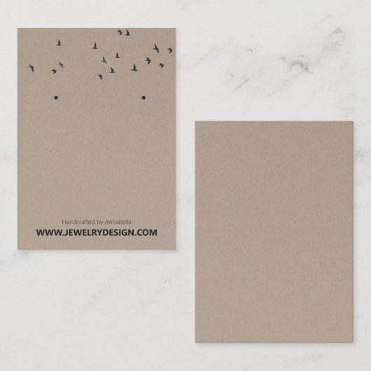 ©鳥の群れクラフトイヤリングジュエリー表示 名刺 (正面/裏面)