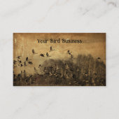 鳥の群れヴィンテージアンティークセピア質感ガチョウ 名刺 (正面)