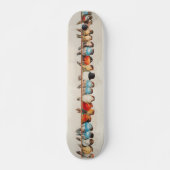 鳥の群れヴィンテージイラストレーション スケートボード (正面)