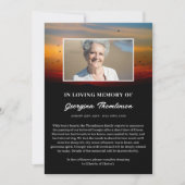 鳥の群れ日の出の写真死者発表 案内状 (正面)