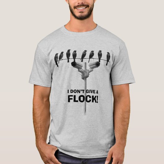 鳥の群れ - おもしろい群れのカメラTシャツ Tシャツ (正面)