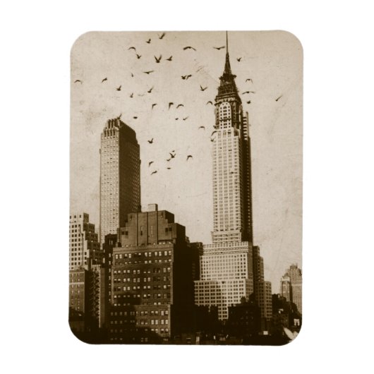 鳥の群飛んでいるれ マグネット (縦)