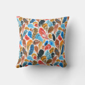 鳥の羽のある明るいパターン クッション (裏面)