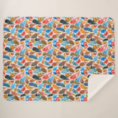 鳥の羽のある明るいパターン シェルパブランケット (正面(横))