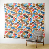 鳥の羽のある明るいパターン タペストリー (インサイチュ(横))