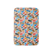 鳥の羽のある明るいパターン バスマット (正面縦)