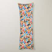 鳥の羽のある明るいパターン ボディピロー (裏面 (縦))