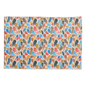 鳥の羽のある明るいパターン 枕カバー (裏面)