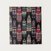 鳥の羽の継ぎ目のない模様。部族アートa タペストリー (正面)